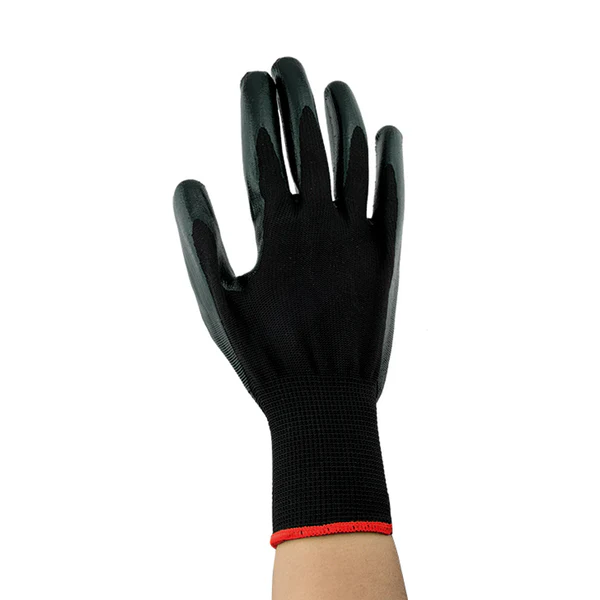 GUANTES NYLON NEGRO CON POLIURETANO T-G