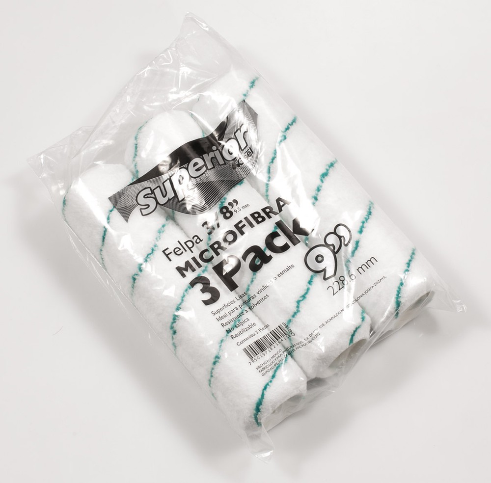 FELPA 3 PACK MICROFIBRA 9"x3 / 8 SUPERIOR