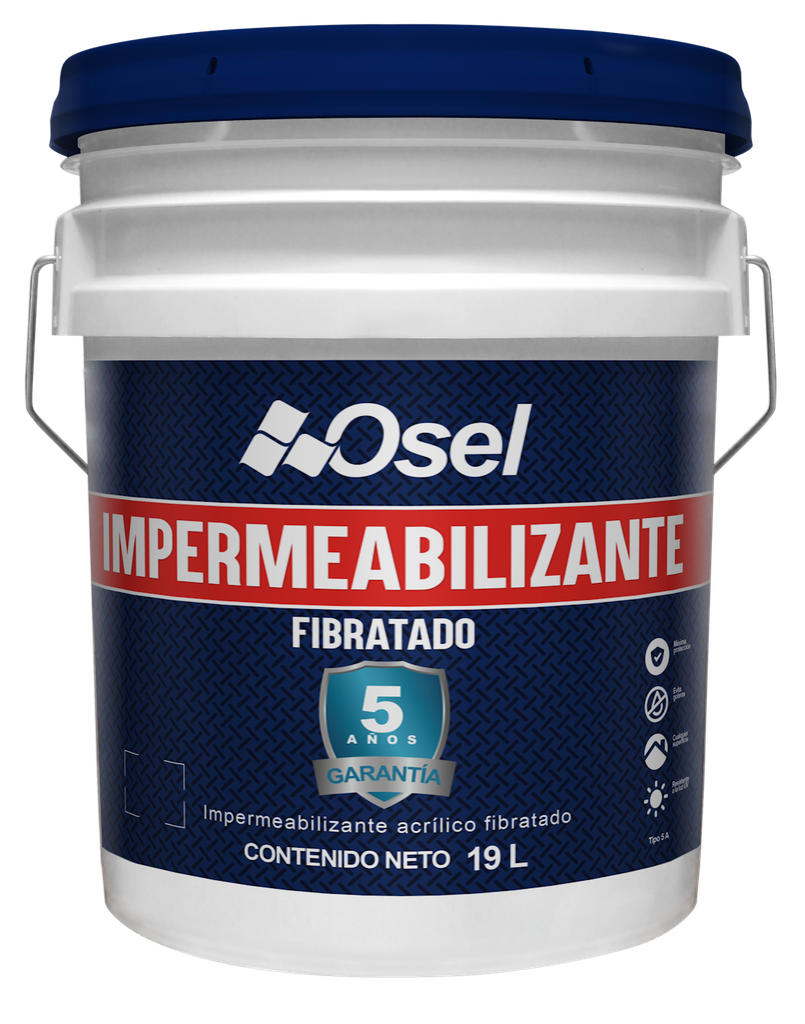 IMPER-ACRILICO FIBRATADO BCO 5 AÑOS 19LT