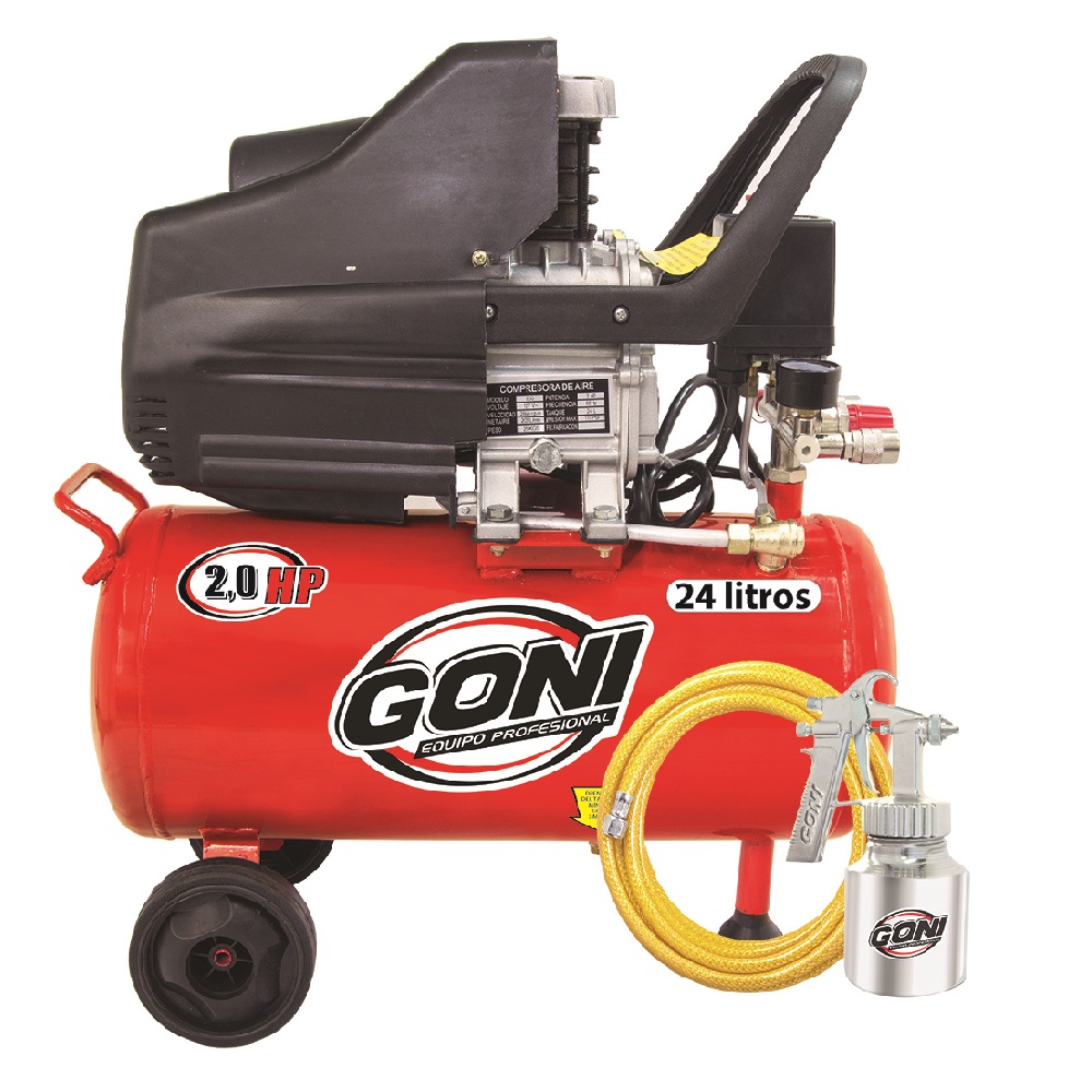KIT COMPRESOR GONI 2.0 H.P. Y TANQUE 25L